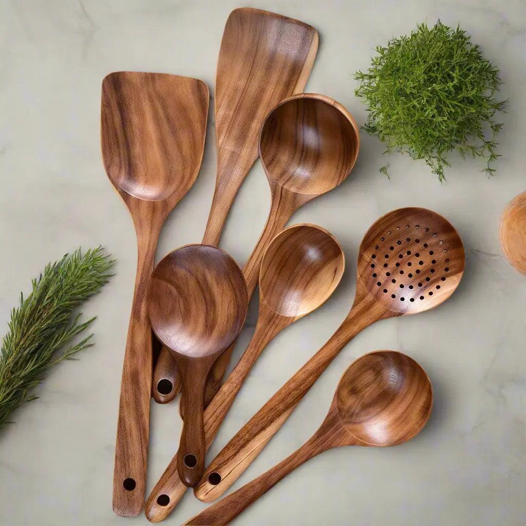 Teak Wooden Utensil Set Luxiz™️