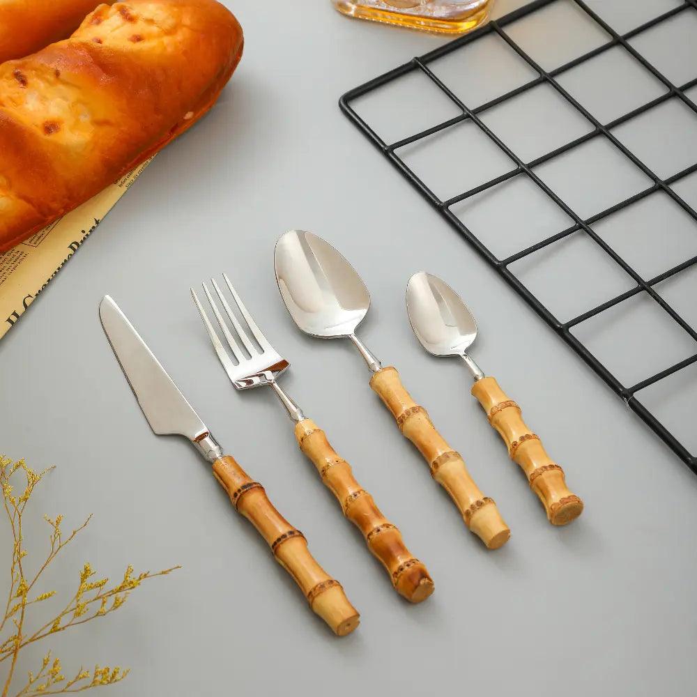 Natural Bamboo Flatware Set Luxiz™️