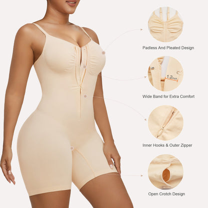 Zip-Up Sculpting Short Bodysuit Everyday