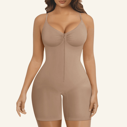 Zip-Up Sculpting Short Bodysuit Everyday