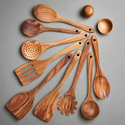 Teak Wooden Utensil Set Luxiz™️