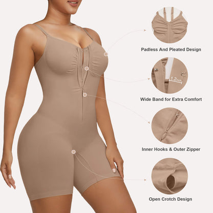 Zip-Up Sculpting Short Bodysuit Everyday