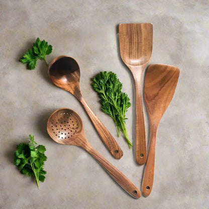 Teak Wooden Utensil Set Luxiz™️