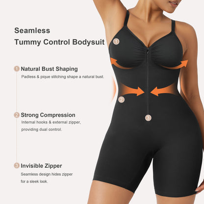 Zip-Up Sculpting Short Bodysuit Everyday
