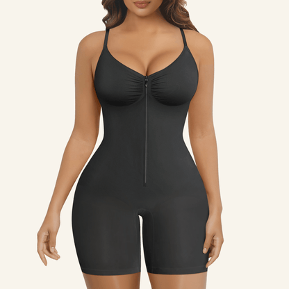 Zip-Up Sculpting Short Bodysuit Everyday