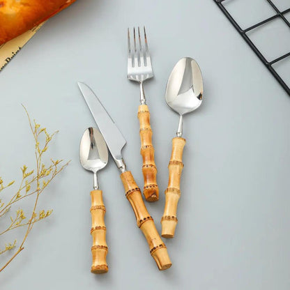 Natural Bamboo Flatware Set Luxiz™️