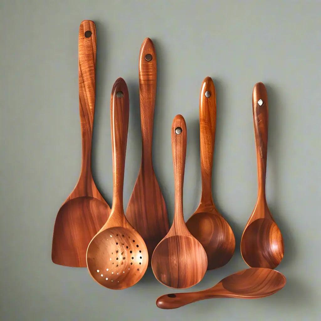 Teak Wooden Utensil Set Luxiz™️