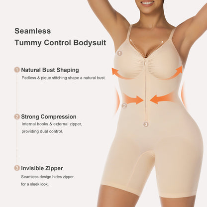 Zip-Up Sculpting Short Bodysuit Everyday