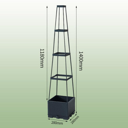 Self Watering Tower Planter with Trellis