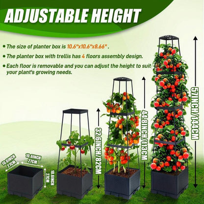 Self Watering Tower Planter with Trellis