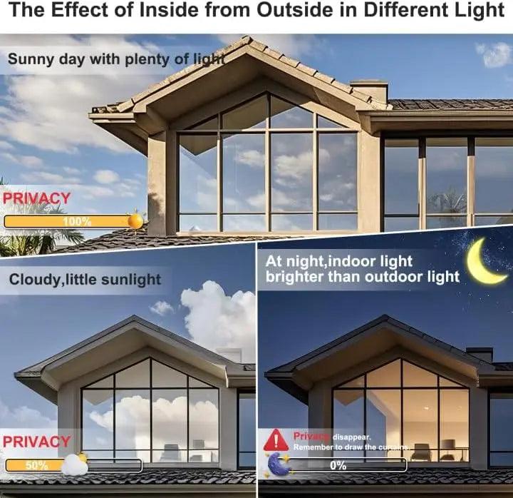 Window Privacy Film - UV Sun Blocking, Heat Control 17.5 x 78.74 Inches Luxiz™️