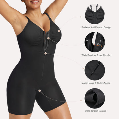 Zip-Up Sculpting Short Bodysuit Everyday