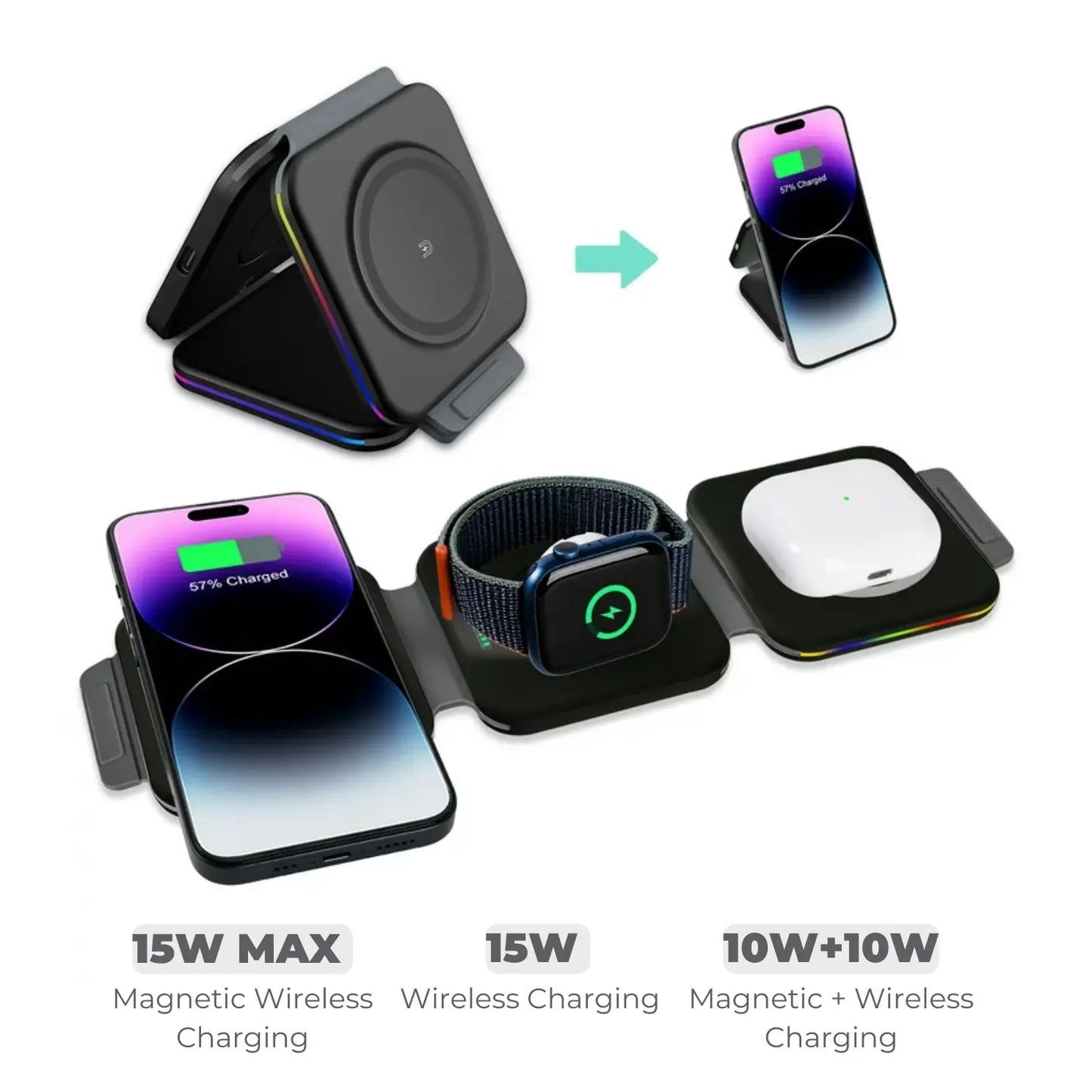 Apple MagSafe 3 in 1 Wireless Charger Luxiz™️